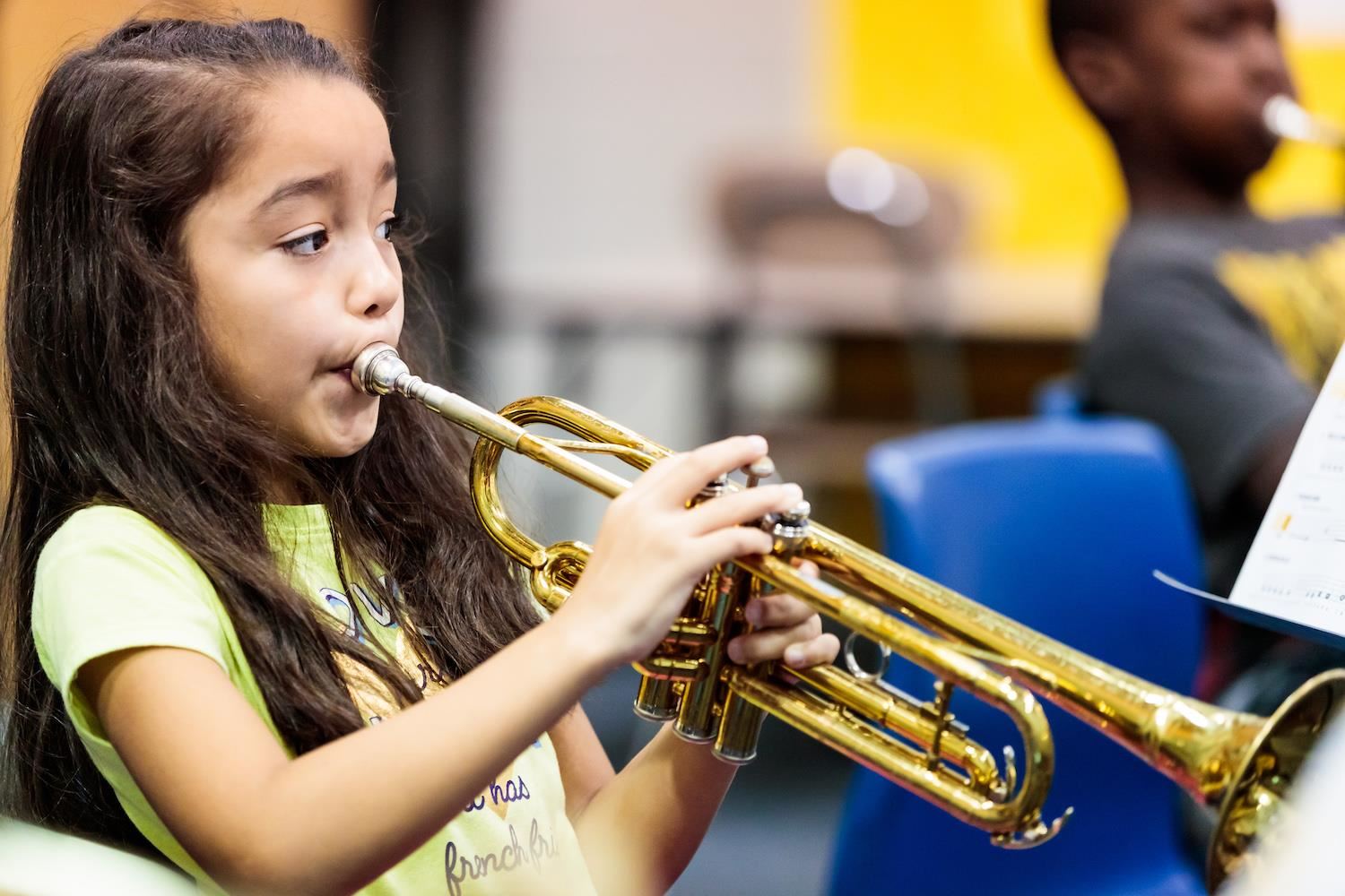 magnet student playing the trumpet