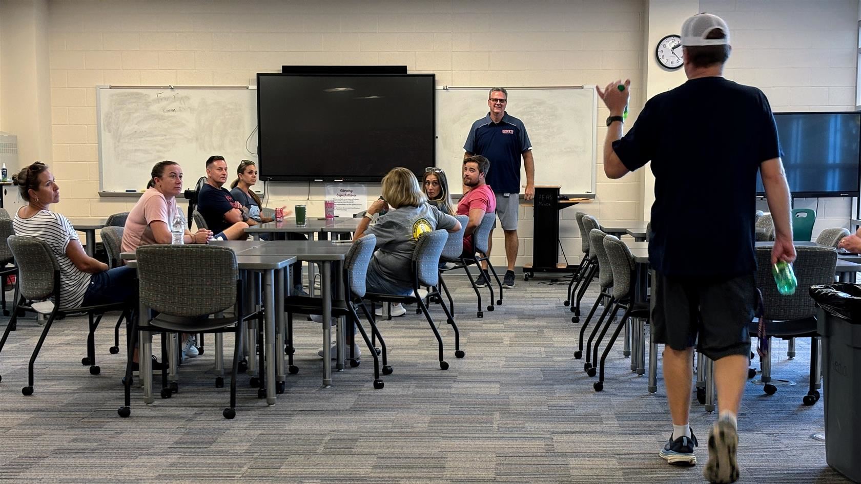 Teachers working in small groups