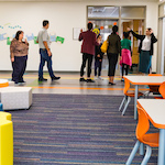  Parents touring elementary school
