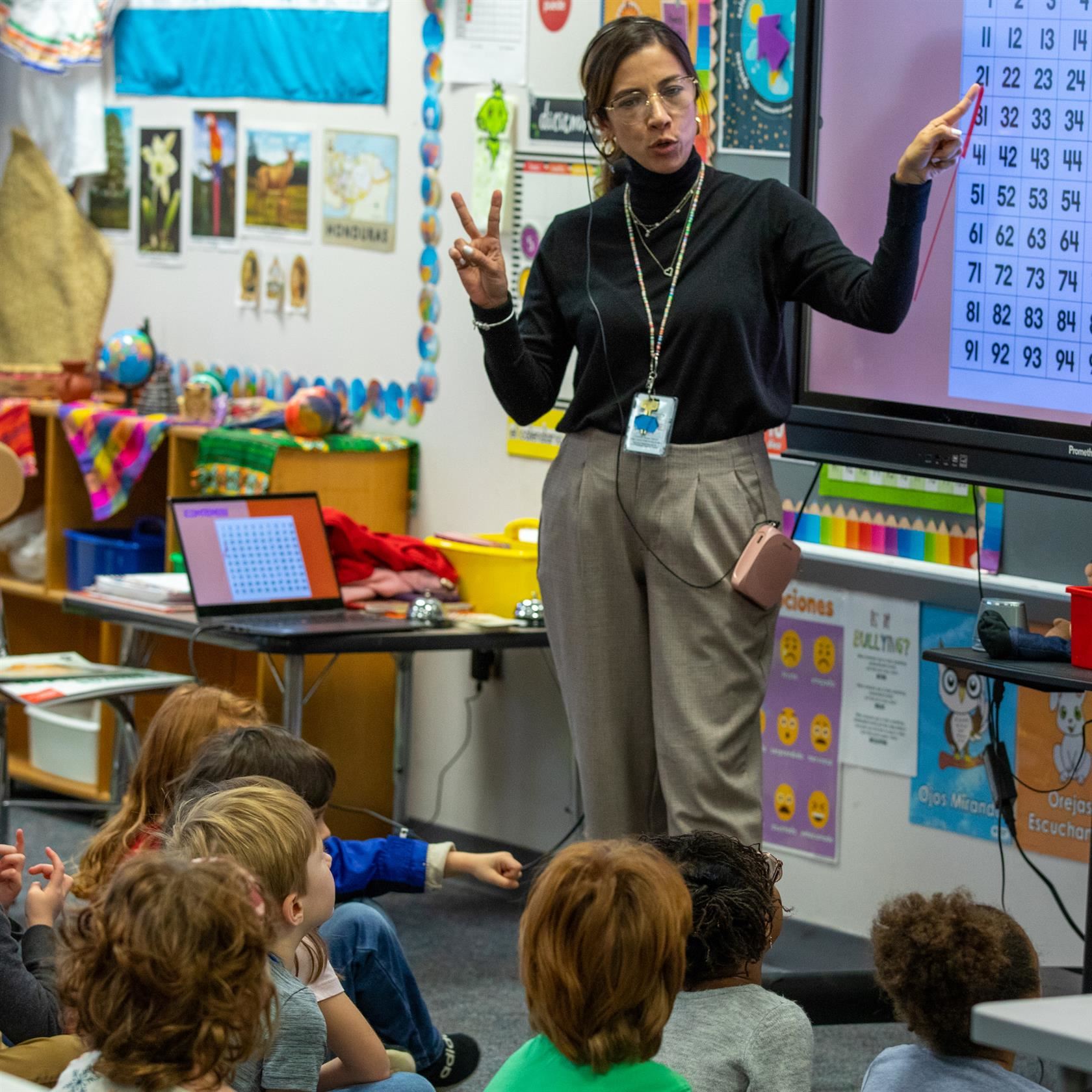  Magnet students learning through a language immersion program.