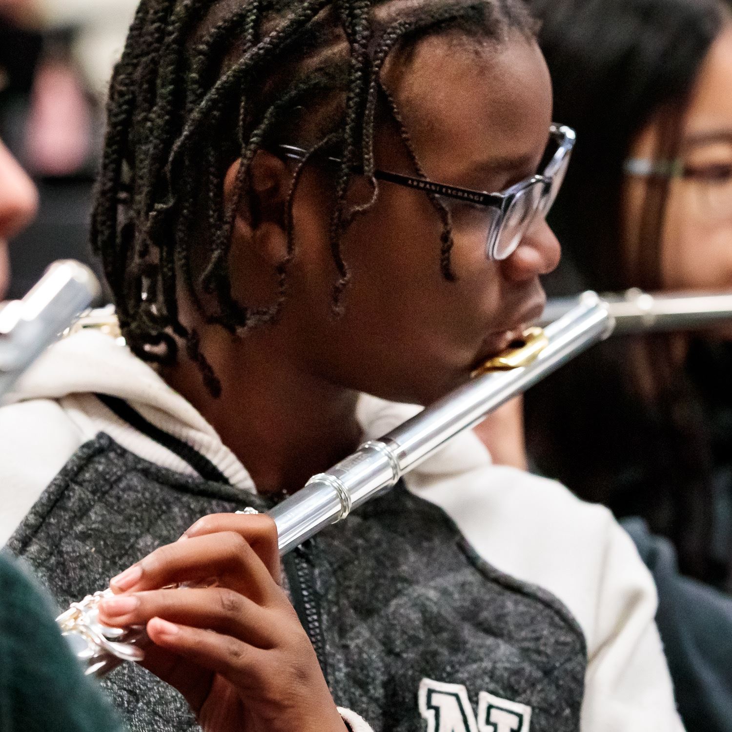  Student playing flute