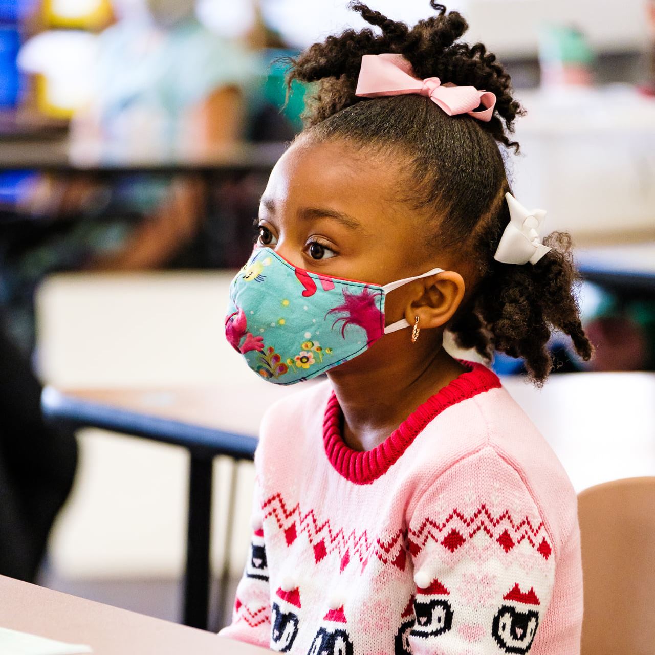  image of a girl wearing a face mask