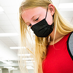  student wearing face covering