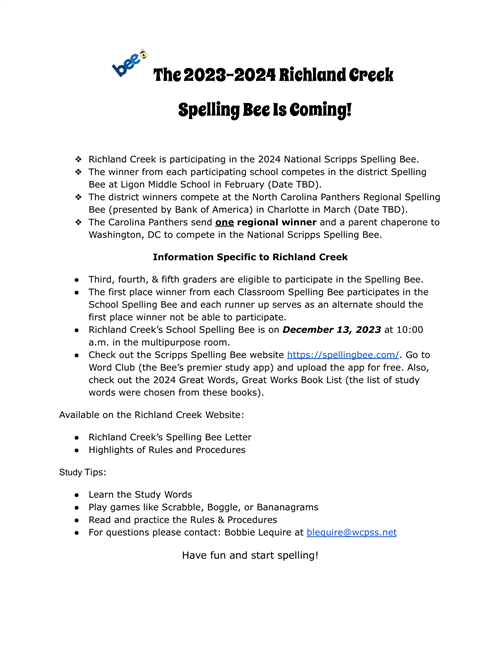 spelling bee letter