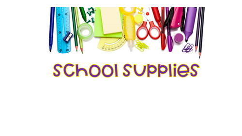  Words School Supplies with rainbow school supplies
