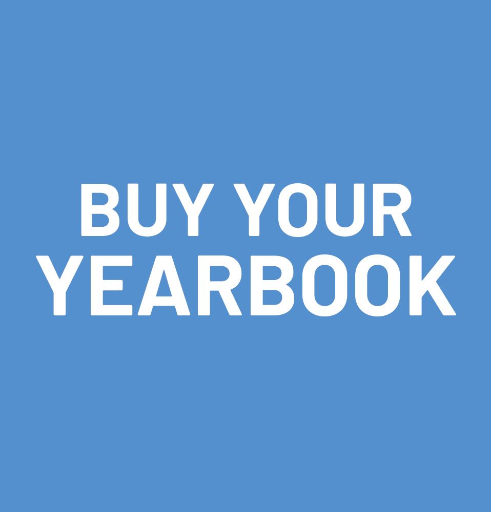  text: Buy your yearbook with blue background