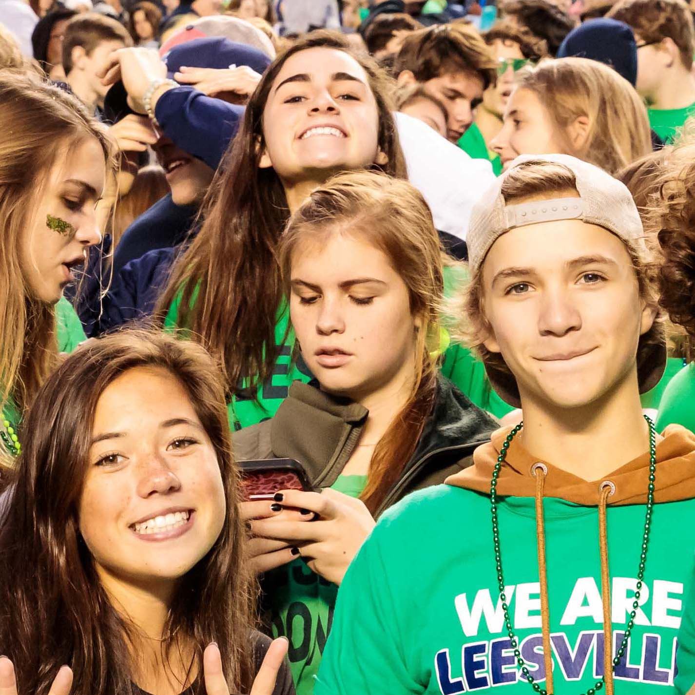  Students at a football game.
