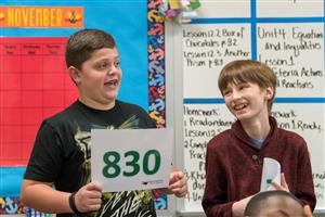 Students playing game 