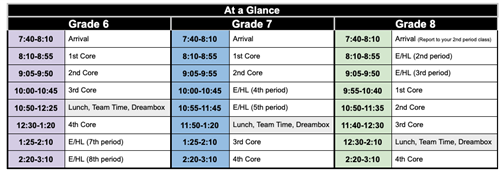 Q4 CLASS SCHEDULES 