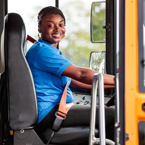 Photo of a bus driver.