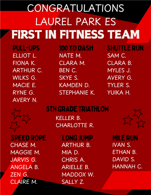 Congrats to our First in Fitness Team!