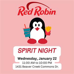 Spirit Night at Red Robin on 1/22