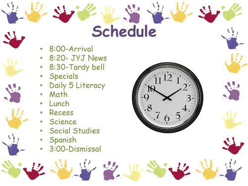 Kindergarten Schedule 