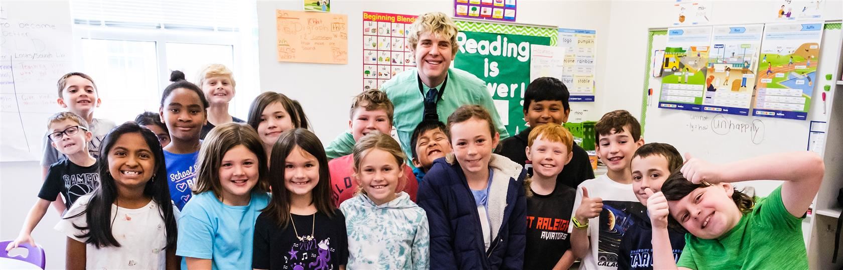teacher with students