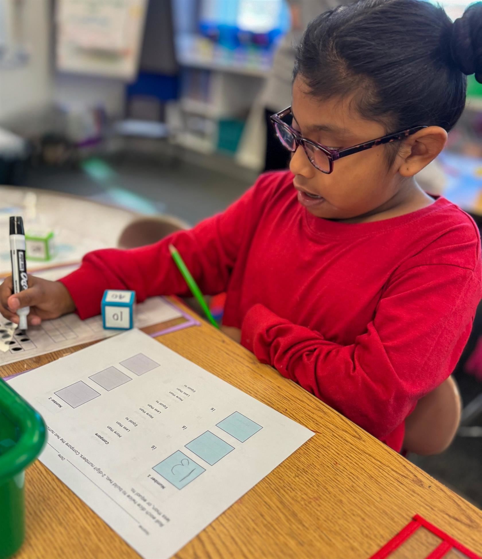  Student working on math problems