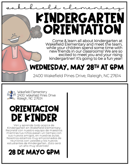  Kindergarten Orientation Information