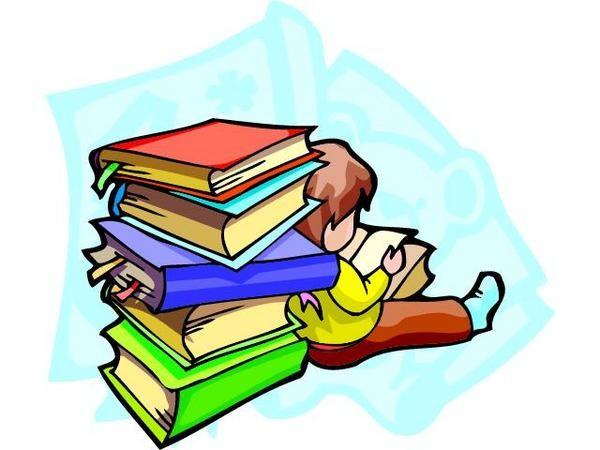 Boy leaning on books Boy leaning on books