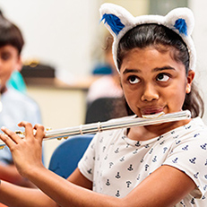  girl playing a flute