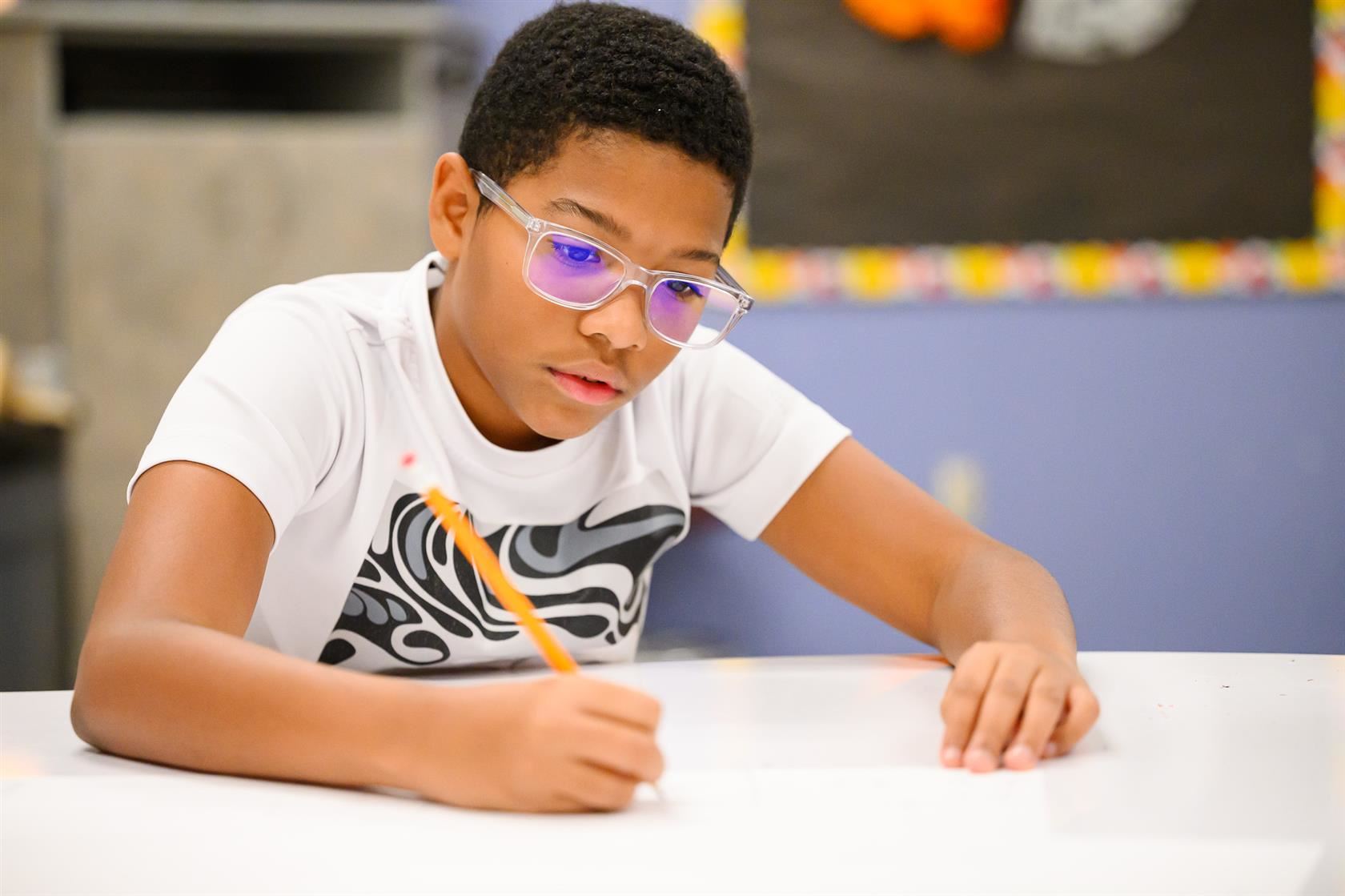  boy writing