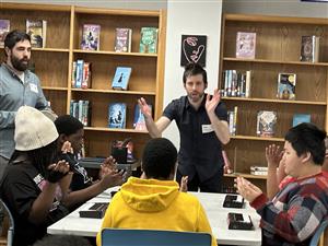 Students clapping hands