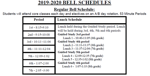 Calendars And Bell Schedules Bell Schedule