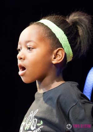 student singing 