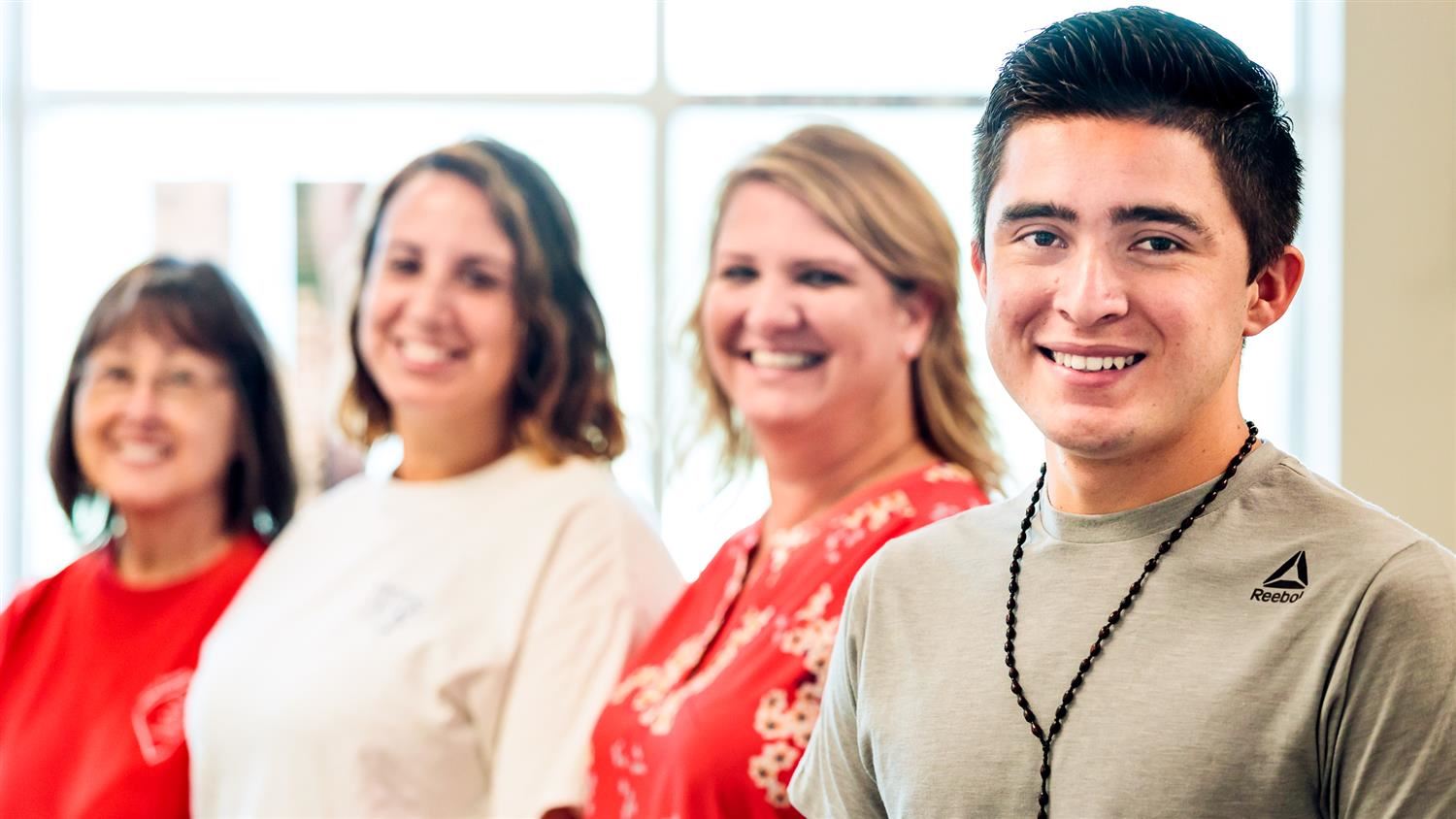 Willian with his teachers and school counselor 