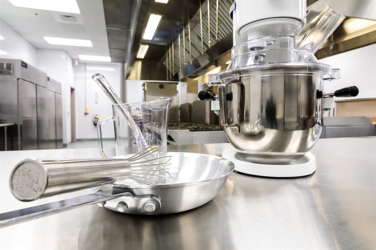 Culinary Arts kitchen awaits the arrival of its first students. 