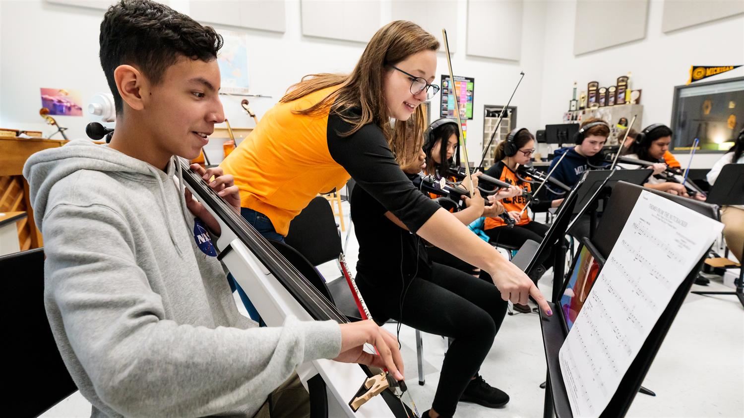 East Millbrook Magnet Middle School orchestra students rehearse 