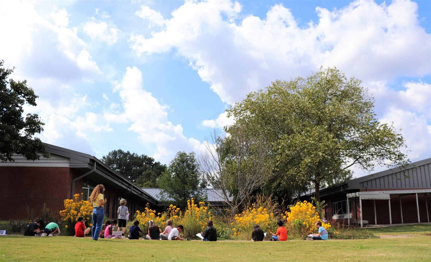 students outside at millbrook