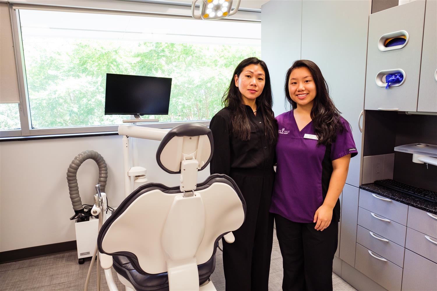 Jenny and Mom in dentist office 