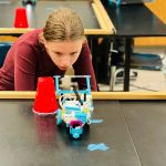 Mech 1A student evaluating the Lego Spike Prime movements