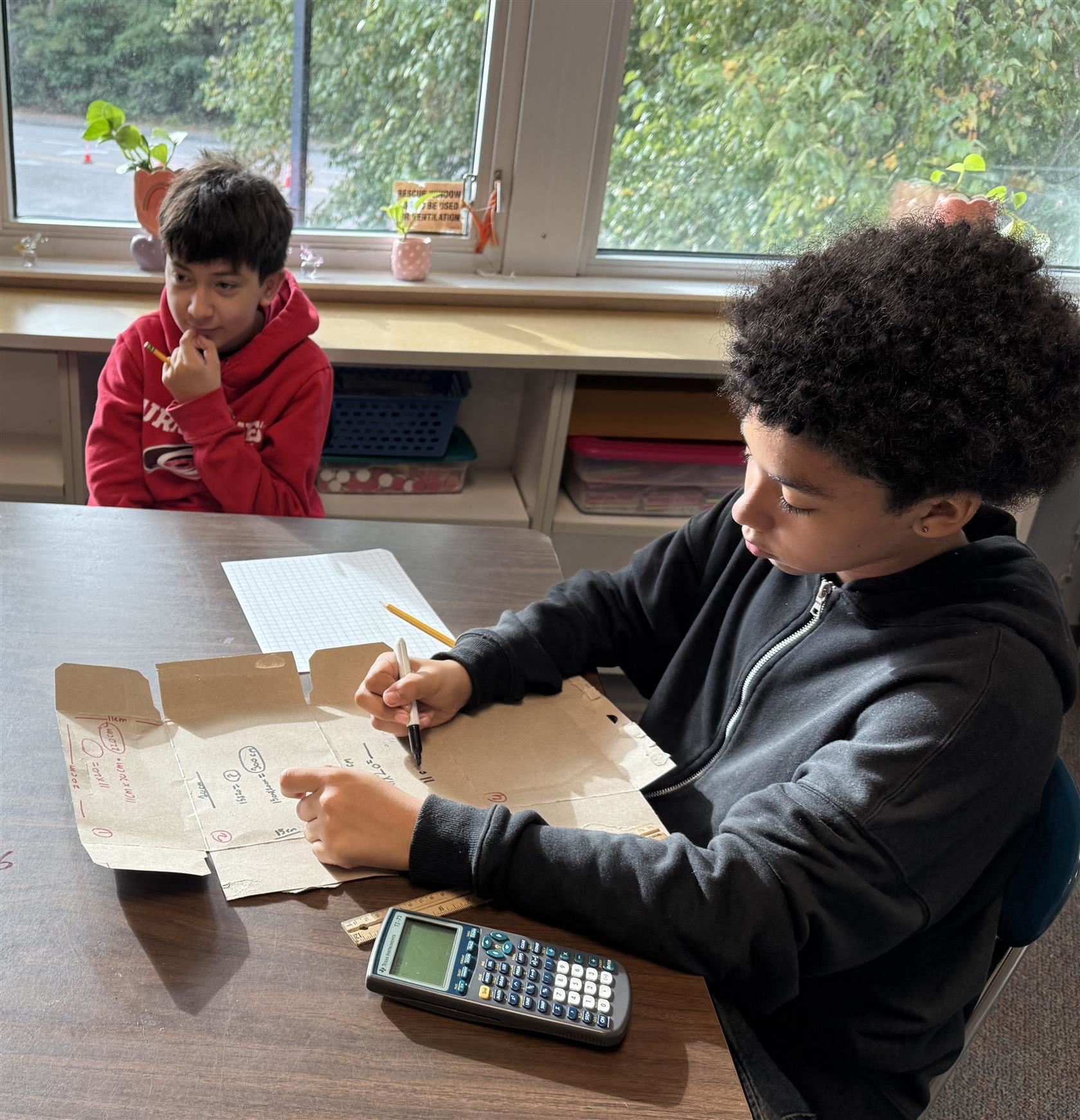  6th grader learning about surface area