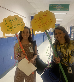 teachers with language signs
