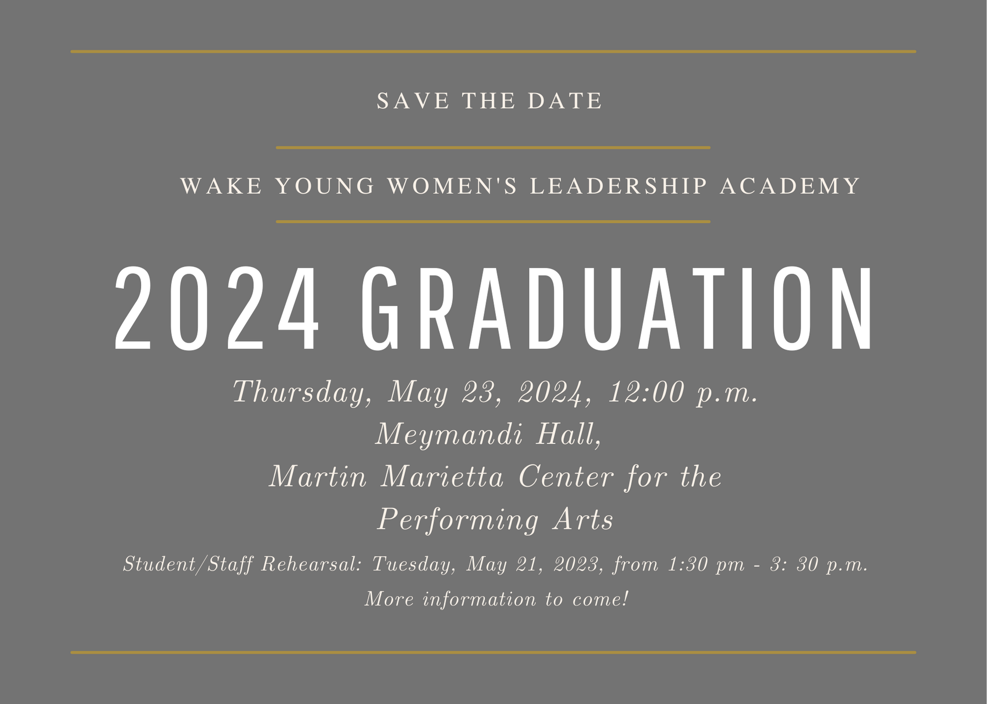 2023-2024 Graduation Schedule Announced